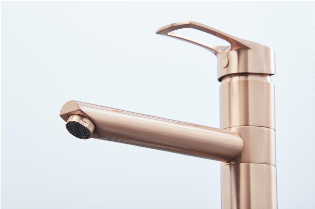 Liquida W16CP Single Lever 360 Degree Swivel Spout Copper Kitchen Tap